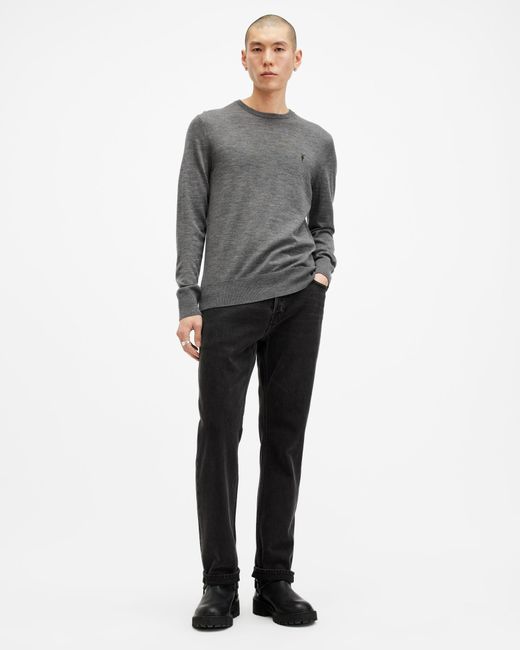 AllSaints Mode Merino Crew Neck Ramskull Jumper Carter in Grey for Men Lyst UK