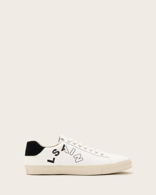 AllSaints White Saint Leather Low Top Sneakers for men
