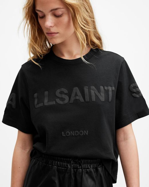 AllSaints Black Lisa biggy Logo Oversized T-shirt