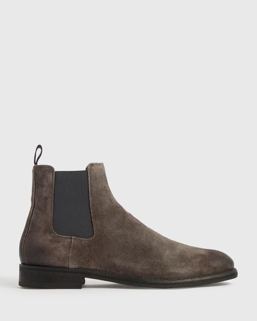 AllSaints Gray Harley Suede Boots for men