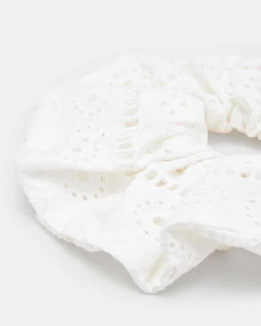 AllSaints White Broderie Oversized Scrunchie,