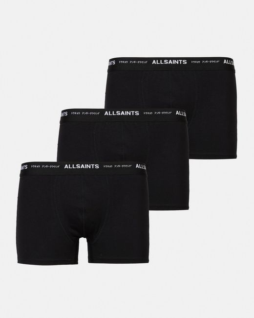 AllSaints Black Underground Logo Boxers 3 Pack for men