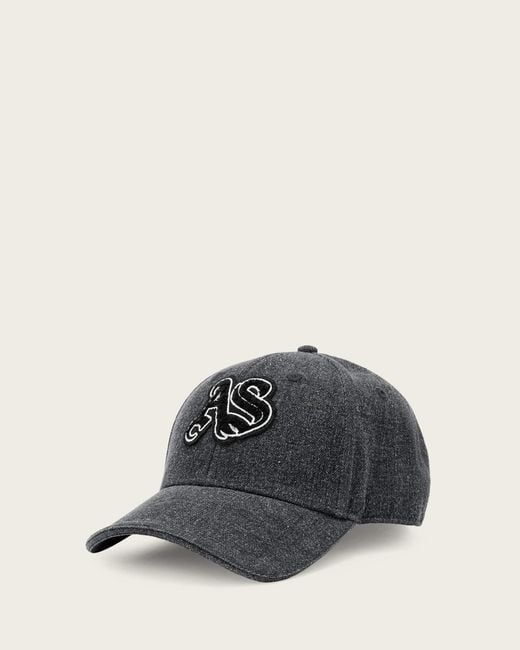 AllSaints Black Blair Denim Baseball Cap