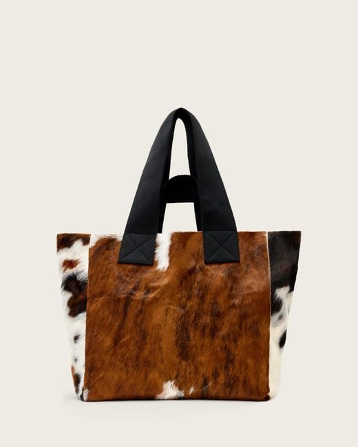 AllSaints Brown Izzy Large Calf Hair Tote