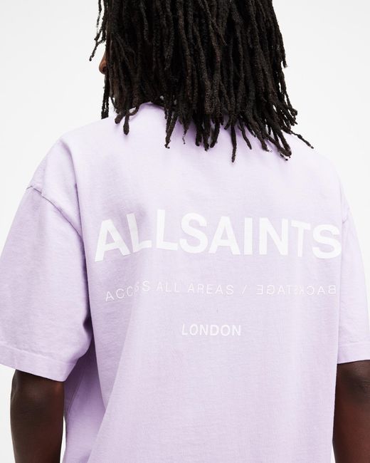 AllSaints Black Access Oversized Crew Neck T-shirt, for men