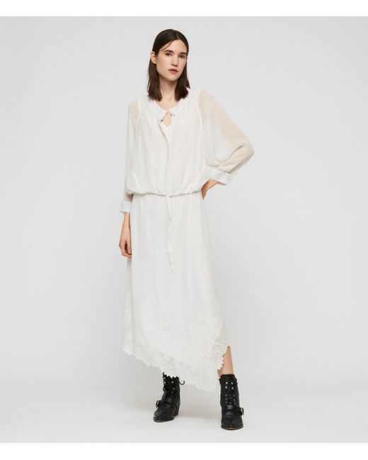 AllSaints Women's Rhea Ebony Dress White Size: Xs