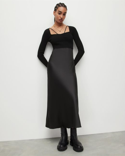AllSaints Black Sassi 2-in-1 Dress