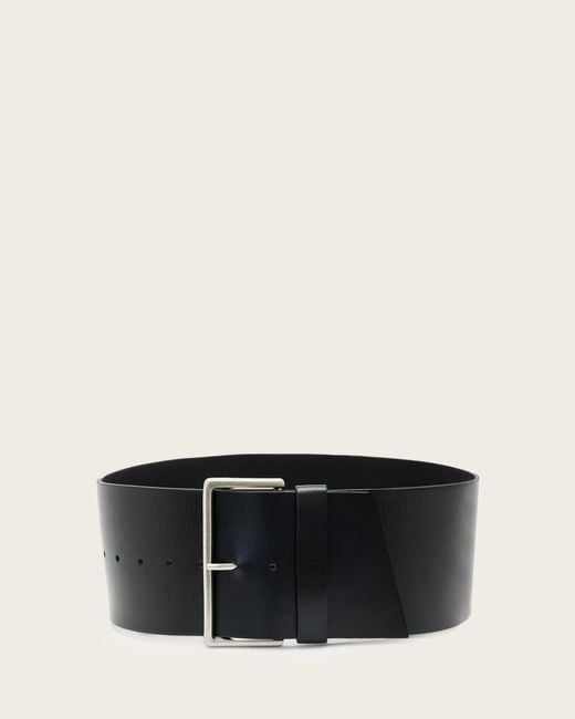 AllSaints Black Mim Leather Hip Belt
