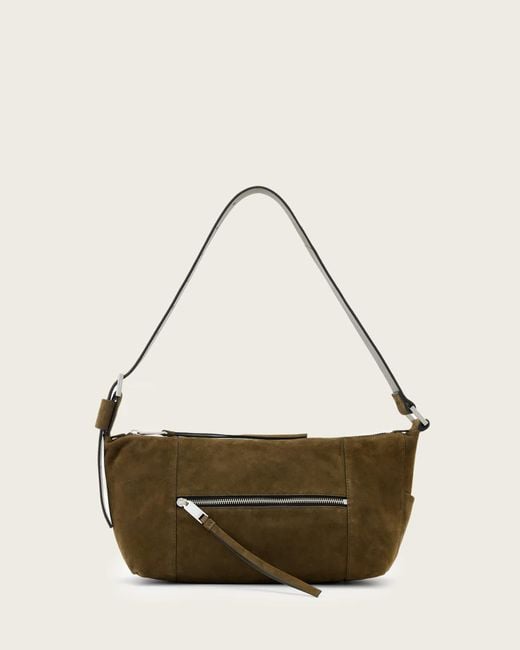 AllSaints Natural Vega Suede Shoulder Bag