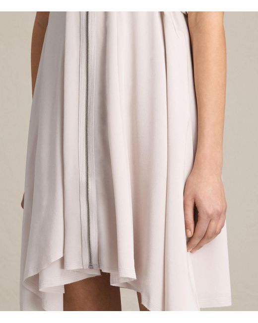 AllSaints Jayda Silk Dress in Pink | Lyst UK