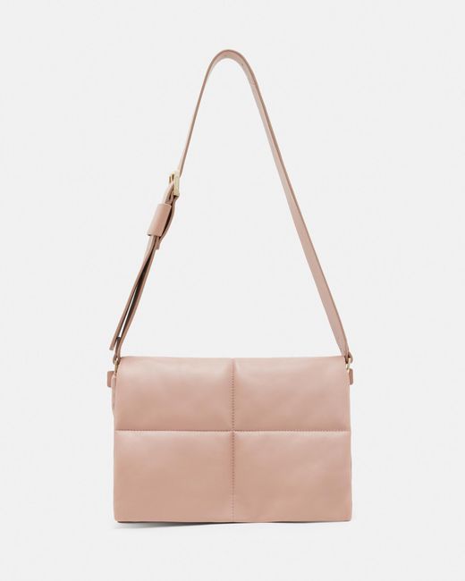 AllSaints Pink Vittoria Leather Shoulder Bag