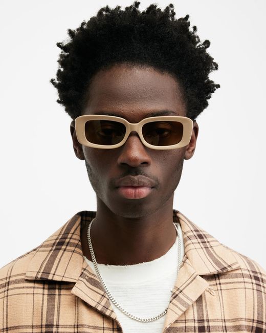 AllSaints Natural Sonic Rectangular Shaped Sunglasses, for men