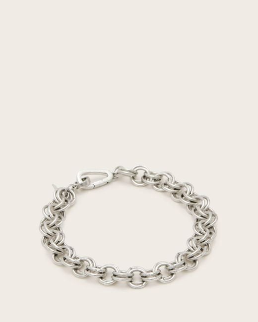 AllSaints Natural Coy Multi Chain Carabiner Bracelet for men