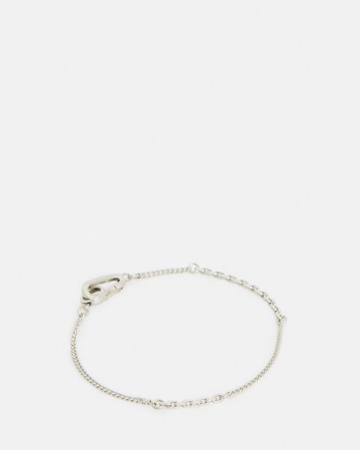 AllSaints Natural Cyrus Curb Chain Sterling Silver Bracelet, for men