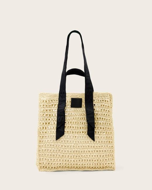 AllSaints Natural Lullah Woven Tote Bag