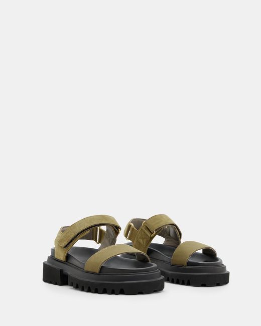 AllSaints Multicolor Rory Chunky Suede Velcro Sandals