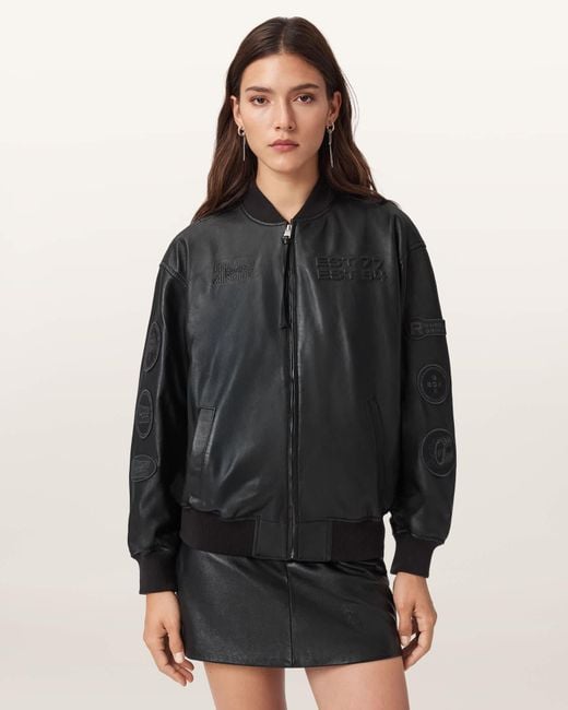 AllSaints Black Williams X Belle Bomber Jacket
