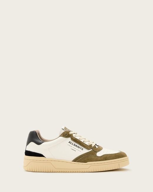 AllSaints Natural Regan Leather Low Top Trainers for men
