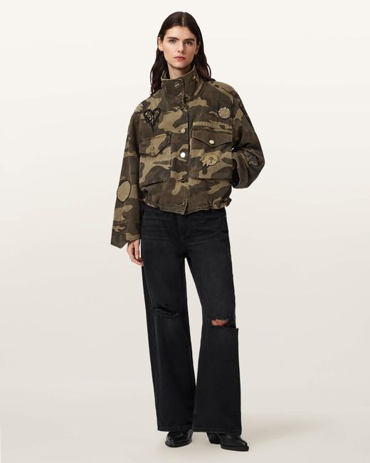 AllSaints Multicolor Clay Camo Patch Jacket