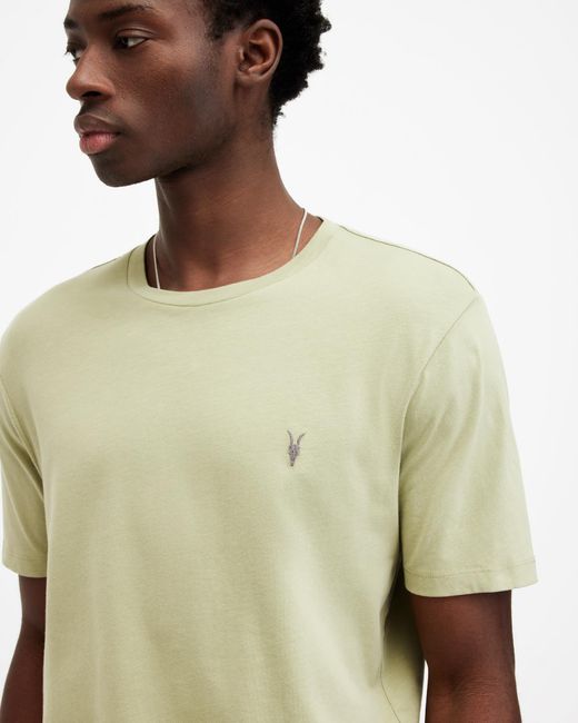 AllSaints Green Brace Brushed Cotton T-shirts 3 Pack, for men