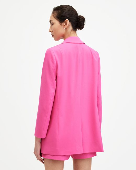 AllSaints Pink Aleida Lightweight Tri Blazer,