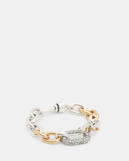 AllSaints Black Cadence Two Tone Chain Bracelet