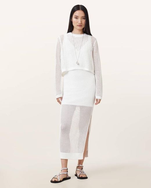 AllSaints Natural Miro Open Stitch 2-In-1 Maxi Dress