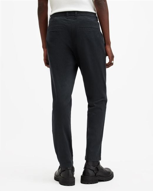 AllSaints Black Walde Skinny Fit Chino Trousers,, Potion for men