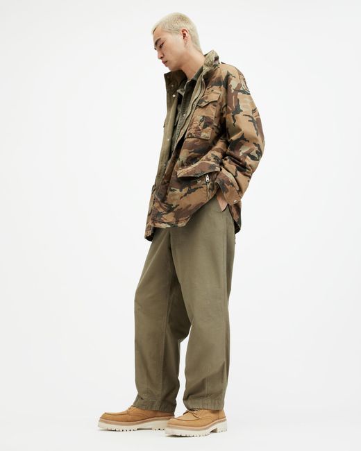 AllSaints Natural Buck Wide Tapered Fit Pants for men