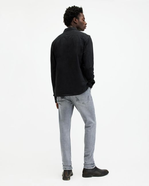 AllSaints Gray Cigarette Skinny Fit Denim Jeans for men