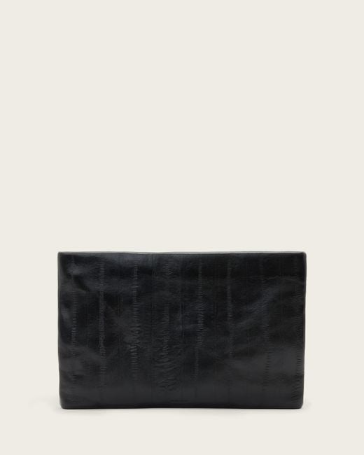 AllSaints Black Bettina Leather Clutch Bag