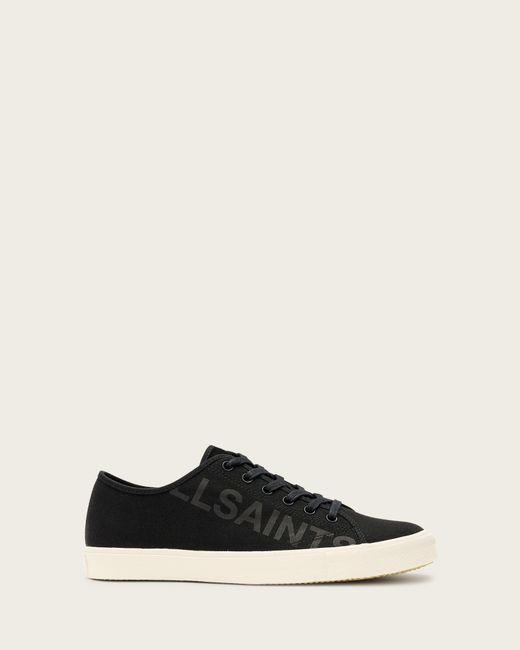 AllSaints White Biggy Low Top Canvas Trainers for men