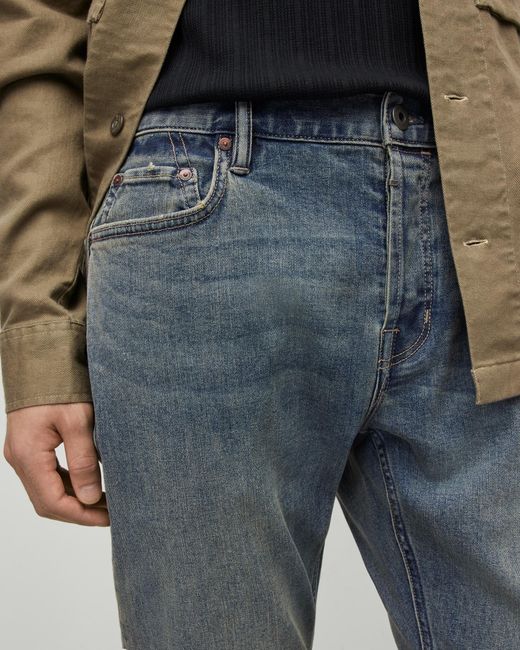 AllSaints Blue Rex Slim Fit Soft Stretch Denim Jeans for men