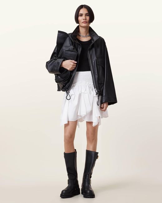 AllSaints Multicolor Palmer Asymmetric Mini Skirt