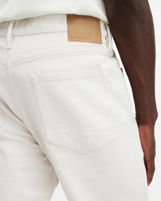 AllSaints Black Dean Slim Fit Cropped Denim Jeans for men