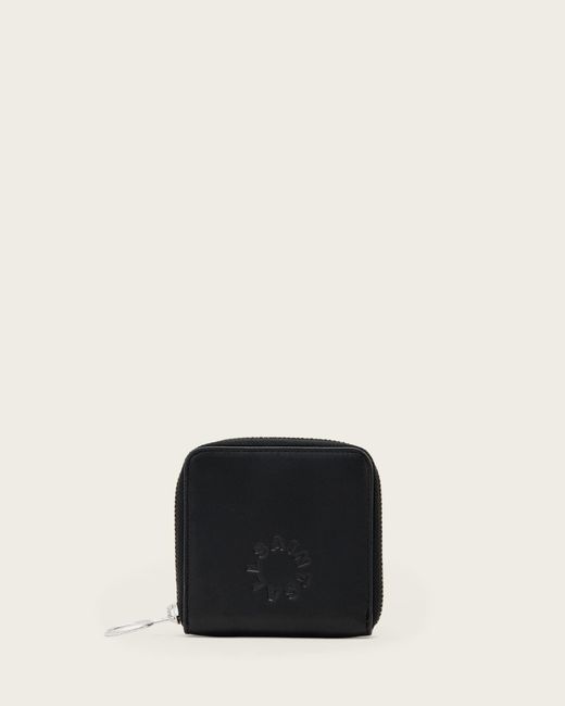 AllSaints Natural Arlo Zip Leather Wallet for men