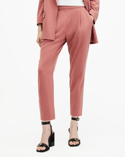 AllSaints Red Aleida Lightweight Tri Trousers,
