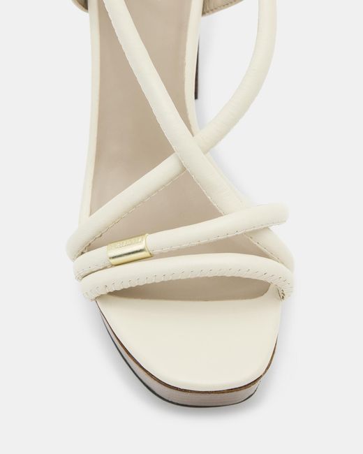 AllSaints White Bella Leather Platform Heel