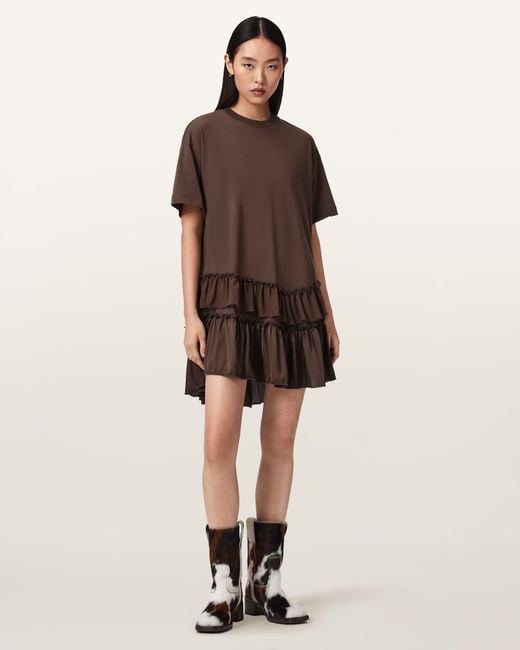 AllSaints Natural Feyre Relaxed Fit Mini Dress