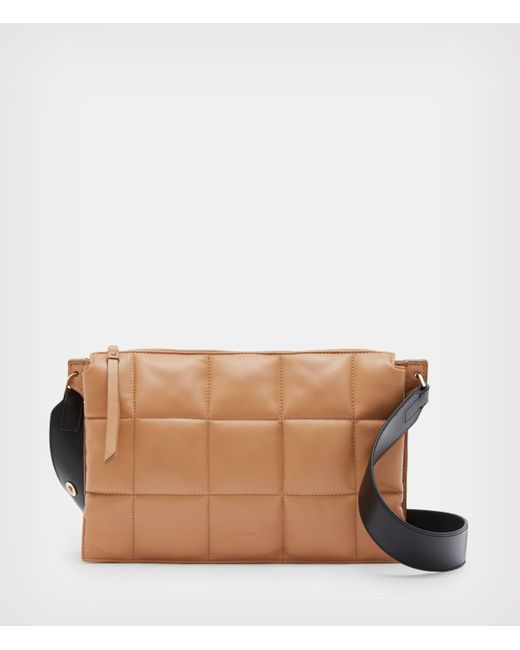AllSaints Brown Women's Sheringham Leather Quilted Shoulder Bag