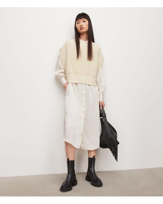 AllSaints White Aga Shirt Dress Womens