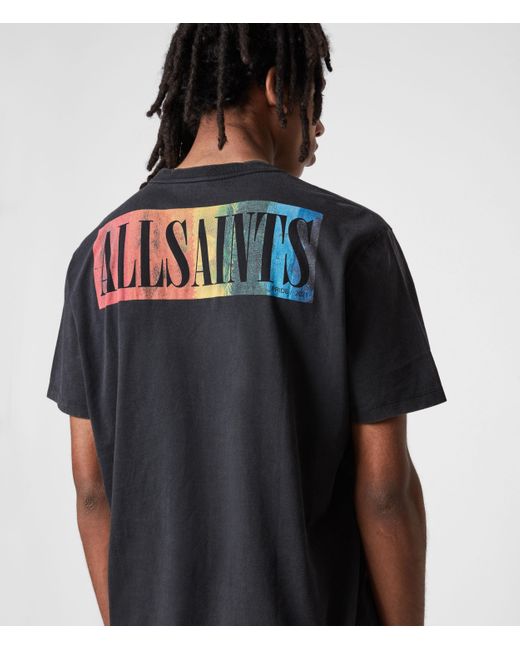 AllSaints Pride Ss Crew Mens in Black 