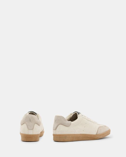 AllSaints White Leo Low Top Suede Trainers for men