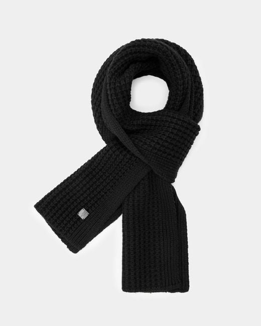 AllSaints Gray Nevada Ribbed Wool Blend Scarf,, Marl for men