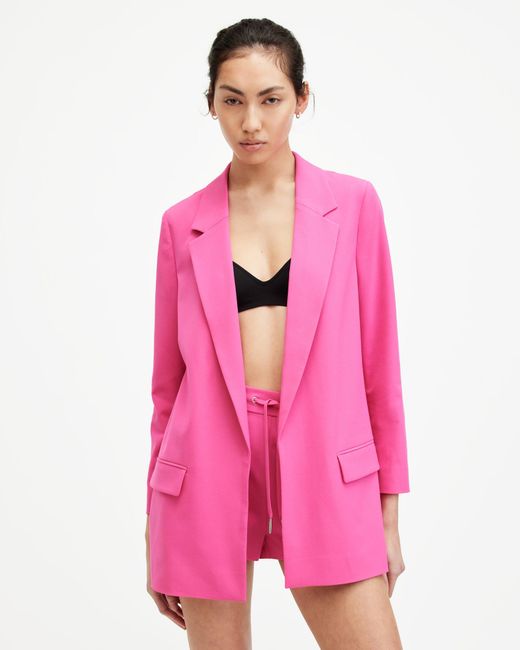 AllSaints Pink Aleida Lightweight Tri Blazer,