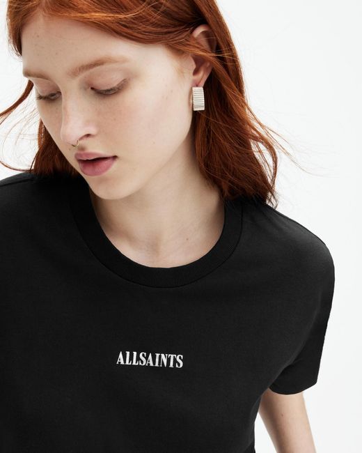 AllSaints Black Fortuna Oversized Boyfriend T-shirt