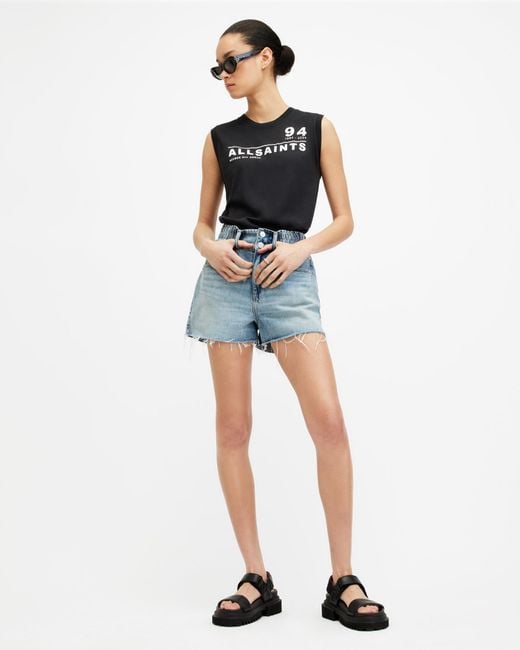AllSaints Blue Access Relaxed Fit Imogen Tank Top