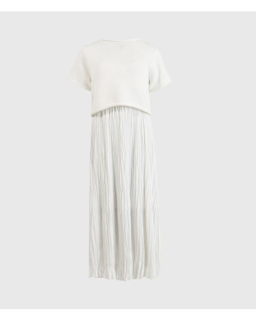 AllSaints White Laze 2-in-1 Dress
