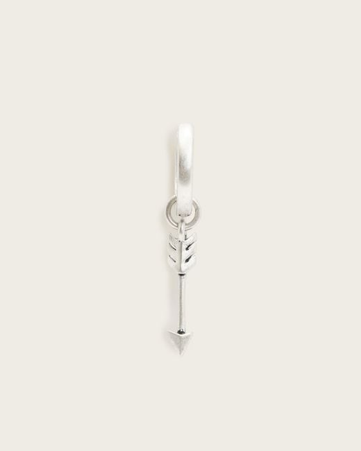 AllSaints Natural Arrow Sterling Hoop Earring for men