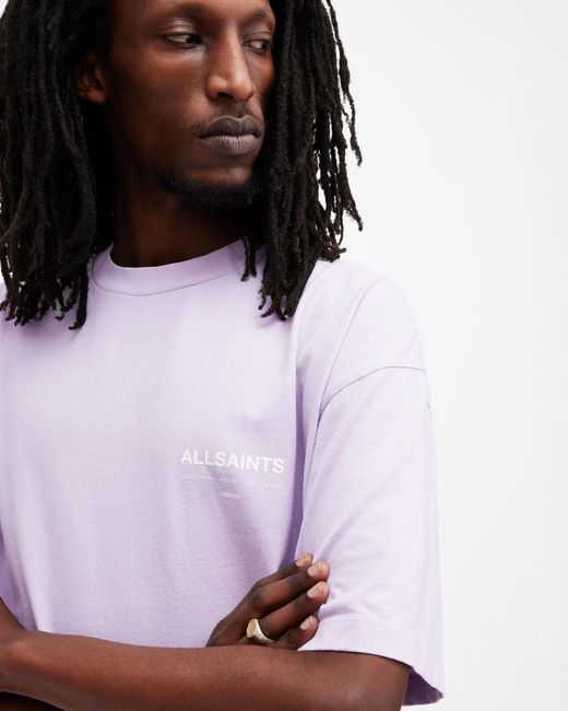 AllSaints Black Access Oversized Crew Neck T-shirt, for men